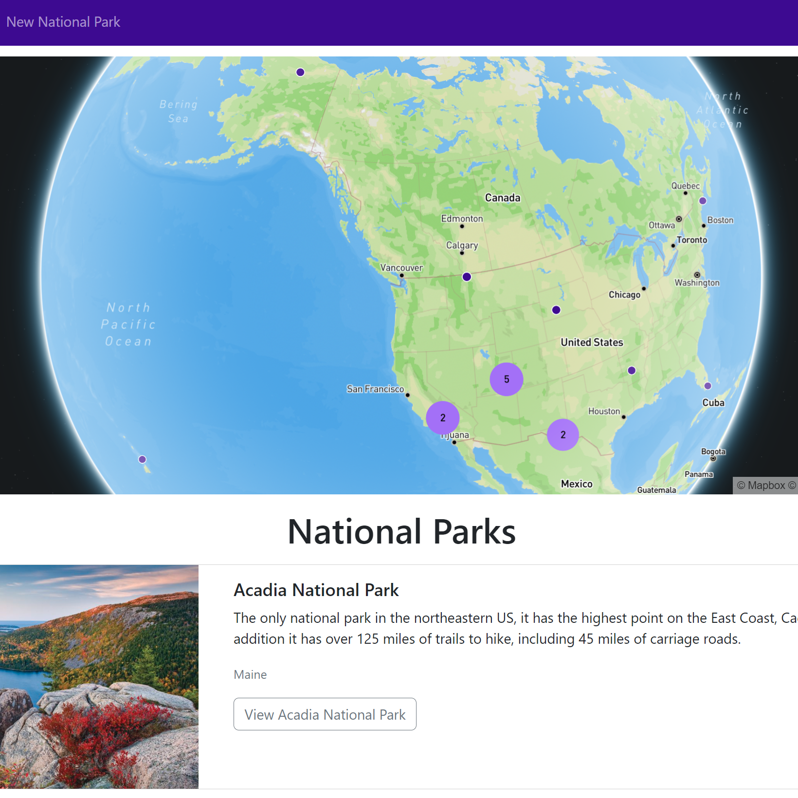 Hike National Parks App